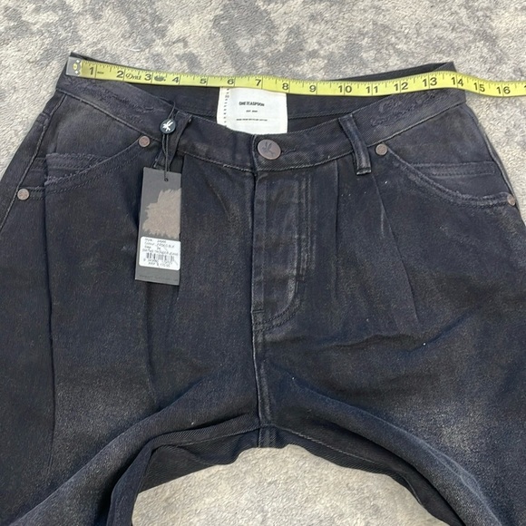NWT One Teaspoon Smiths Trouser Jeans Faded Black Slits Rips Sz 24 - Picture 10 of 15